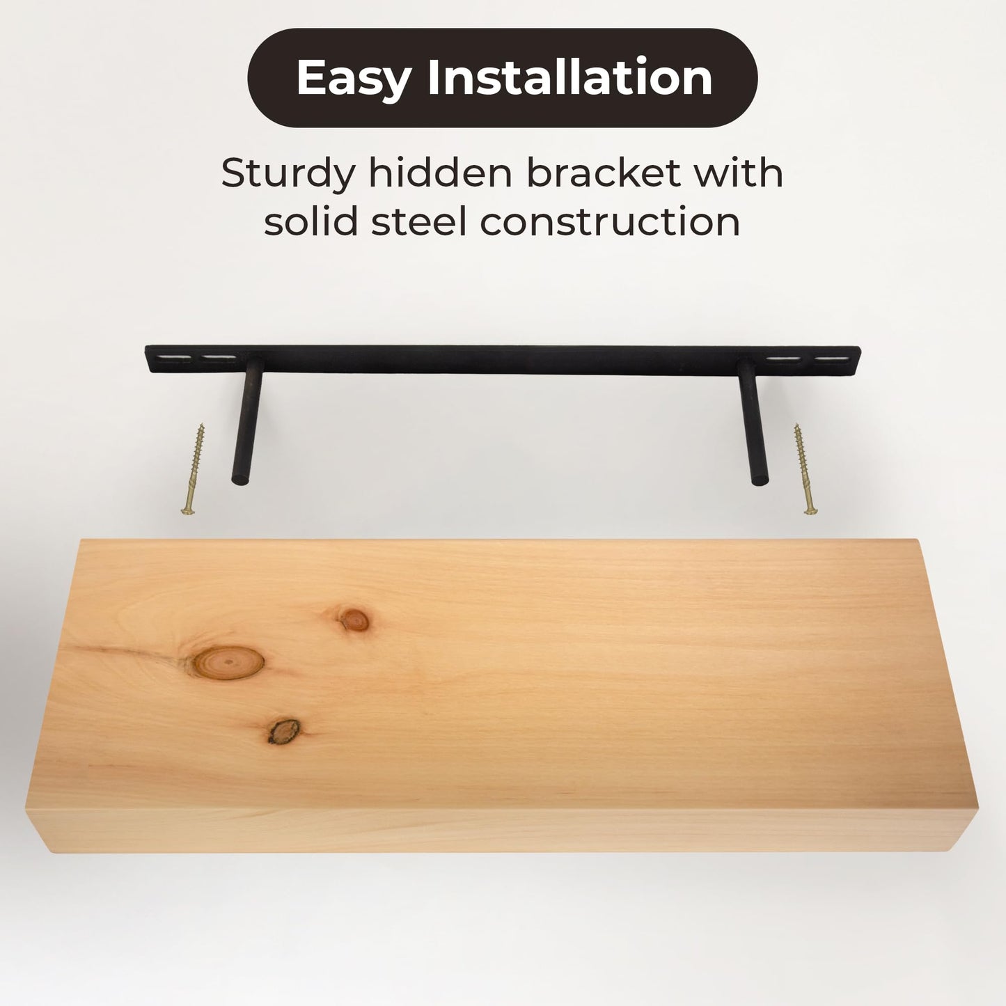 MY VINTAGE FINDS Thick Floating Shelves for Wall - Solid Wood Kitchen Shelves, Modern Real Wood Shelf Hand Crafted in The USA