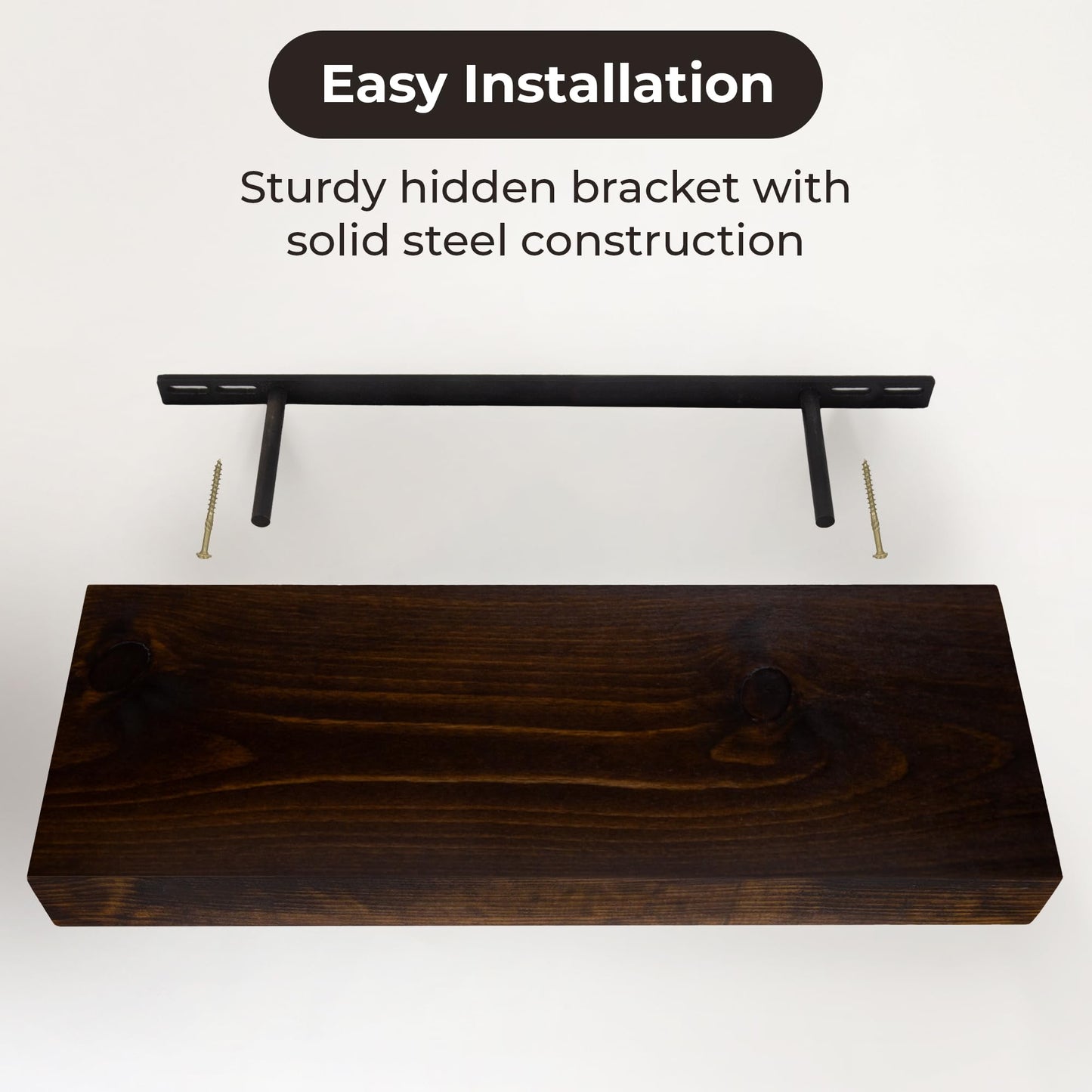 MY VINTAGE FINDS Thick Floating Shelves for Wall - Solid Wood Kitchen Shelves, Modern Real Wood Shelf Hand Crafted in The USA