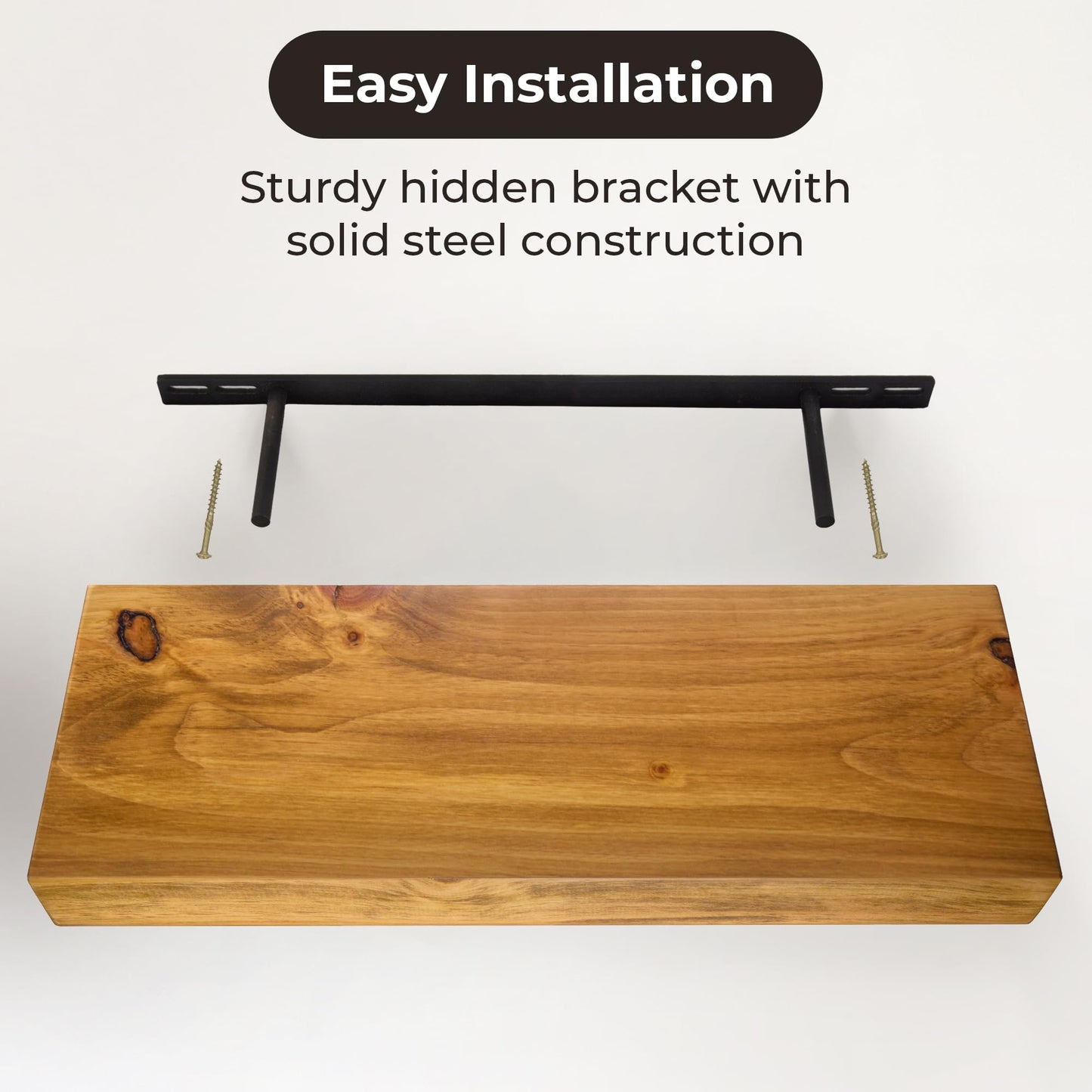 MY VINTAGE FINDS Thick Floating Shelves for Wall - Solid Wood Kitchen Shelves, Modern Real Wood Shelf Hand Crafted in The USA
