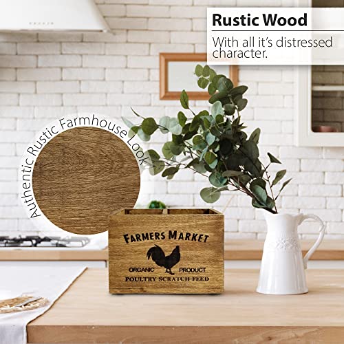 Wooden Utensil Holder Farmhouse Utensil Holder For Countertop