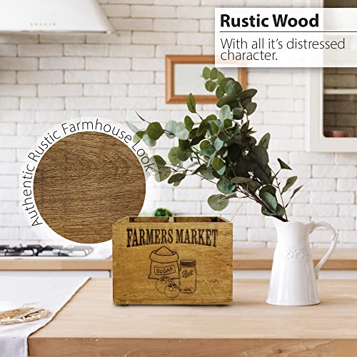 Wood Utensil Holders For Kitchen Farmhouse Utensil Holder For Countertop