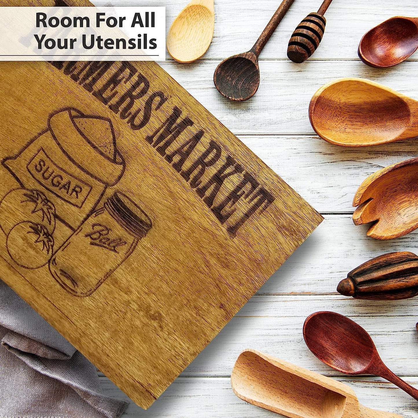 Wooden Utensil Holder Farmhouse