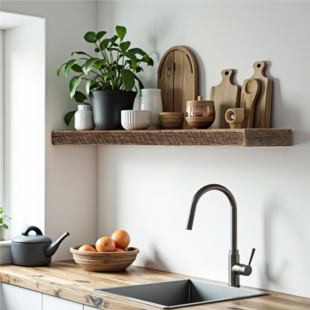 Rustic Reclaimed Wood Shelves