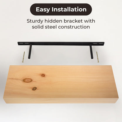MY VINTAGE FINDS Thick Floating Shelves for Wall - Solid Wood Kitchen Shelves, Modern Real Wood Shelf Hand Crafted in The USA