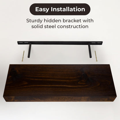 MY VINTAGE FINDS Thick Floating Shelves for Wall - Solid Wood Kitchen Shelves, Modern Real Wood Shelf Hand Crafted in The USA