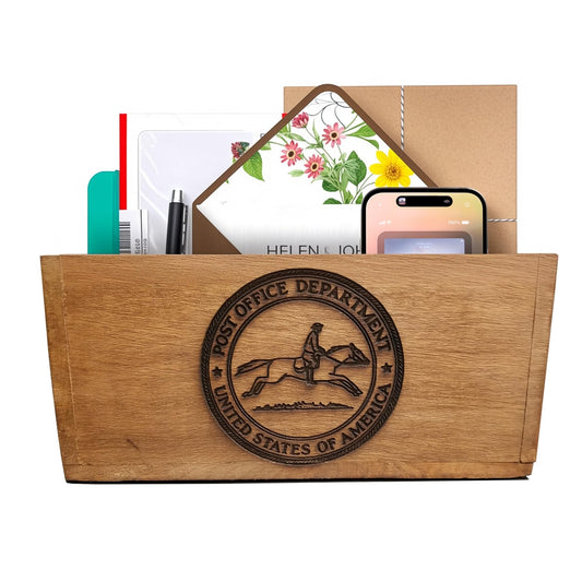 MY VINTAGE FINDS Farmhouse Mail Organizer For Countertop Wooden Letter Holder For Desk White Historic