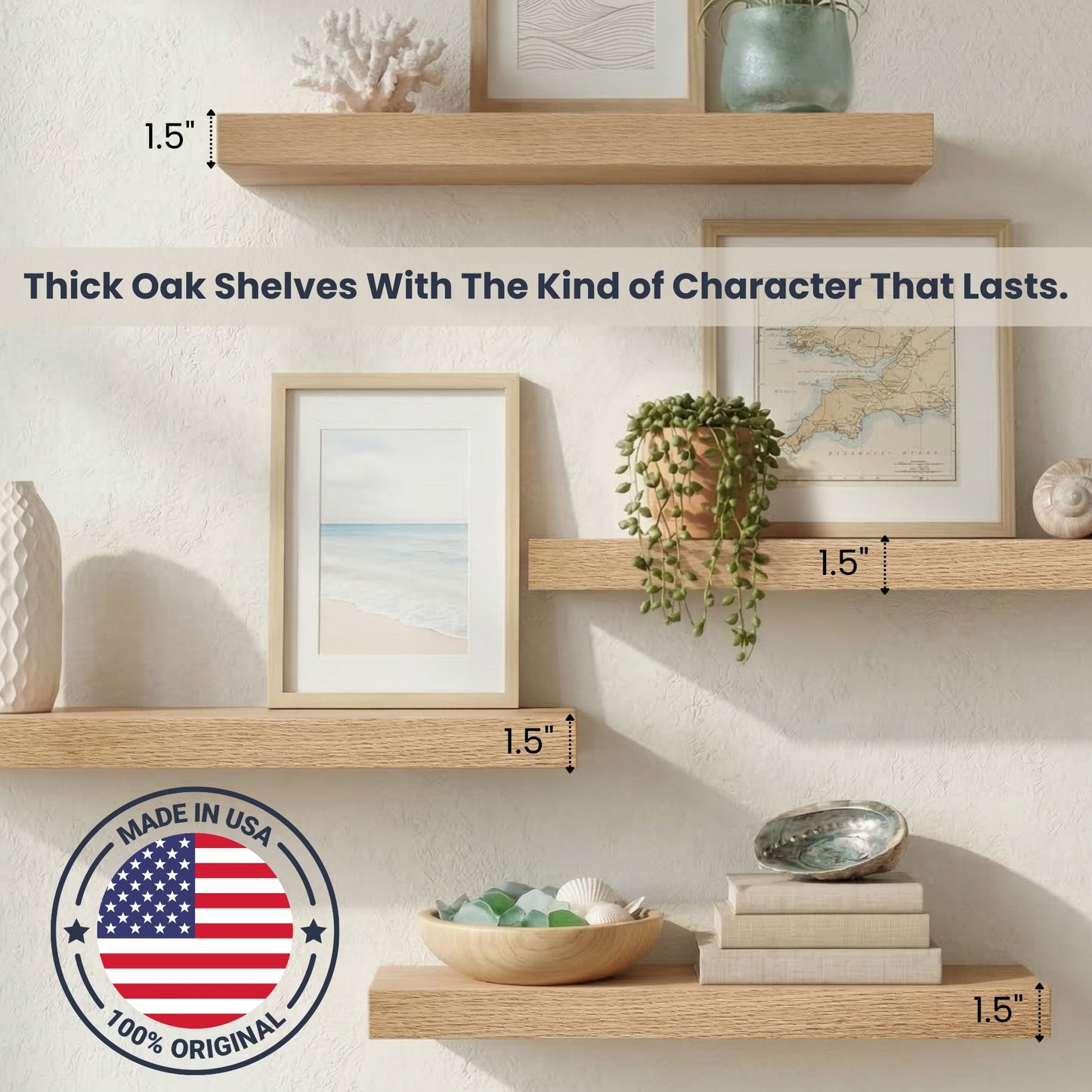 Standard Oak Floating Shelves