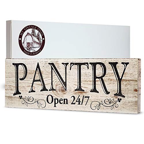 Pier 1 Wood GROCERY PANTRY Sign Shabby Chic Farmhouse Wall Decor RARE 31 x  9
