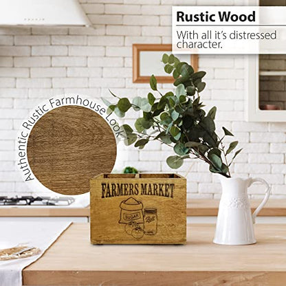 Wood Utensil Holders For Kitchen Farmhouse Utensil Holder For Countertop