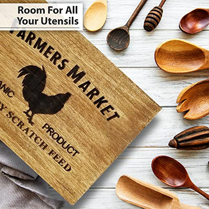 Wooden Utensil Holder Farmhouse Utensil Holder For Countertop