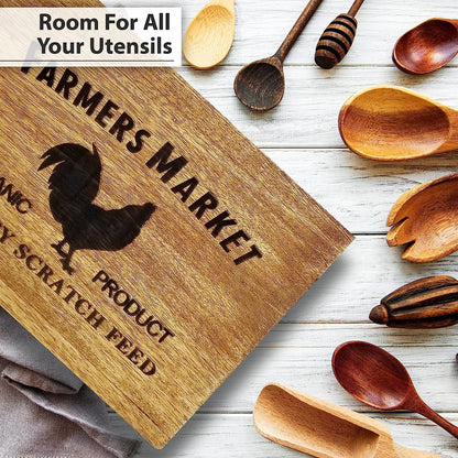 Wooden Utensil Holder Farmhouse